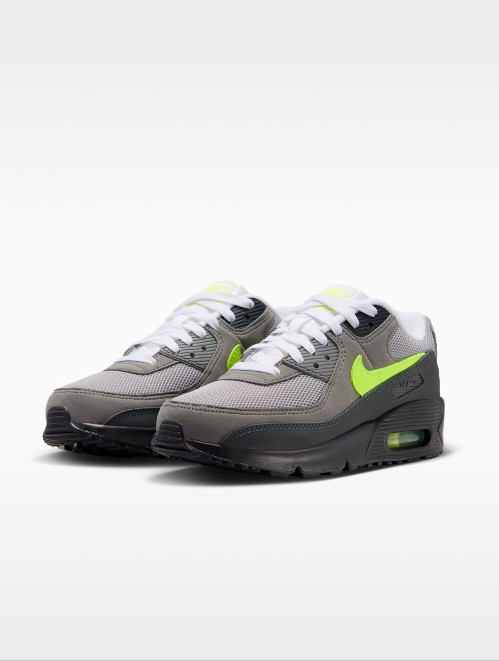 Nike Air Max 90 Grey with Neon Green Swoosh